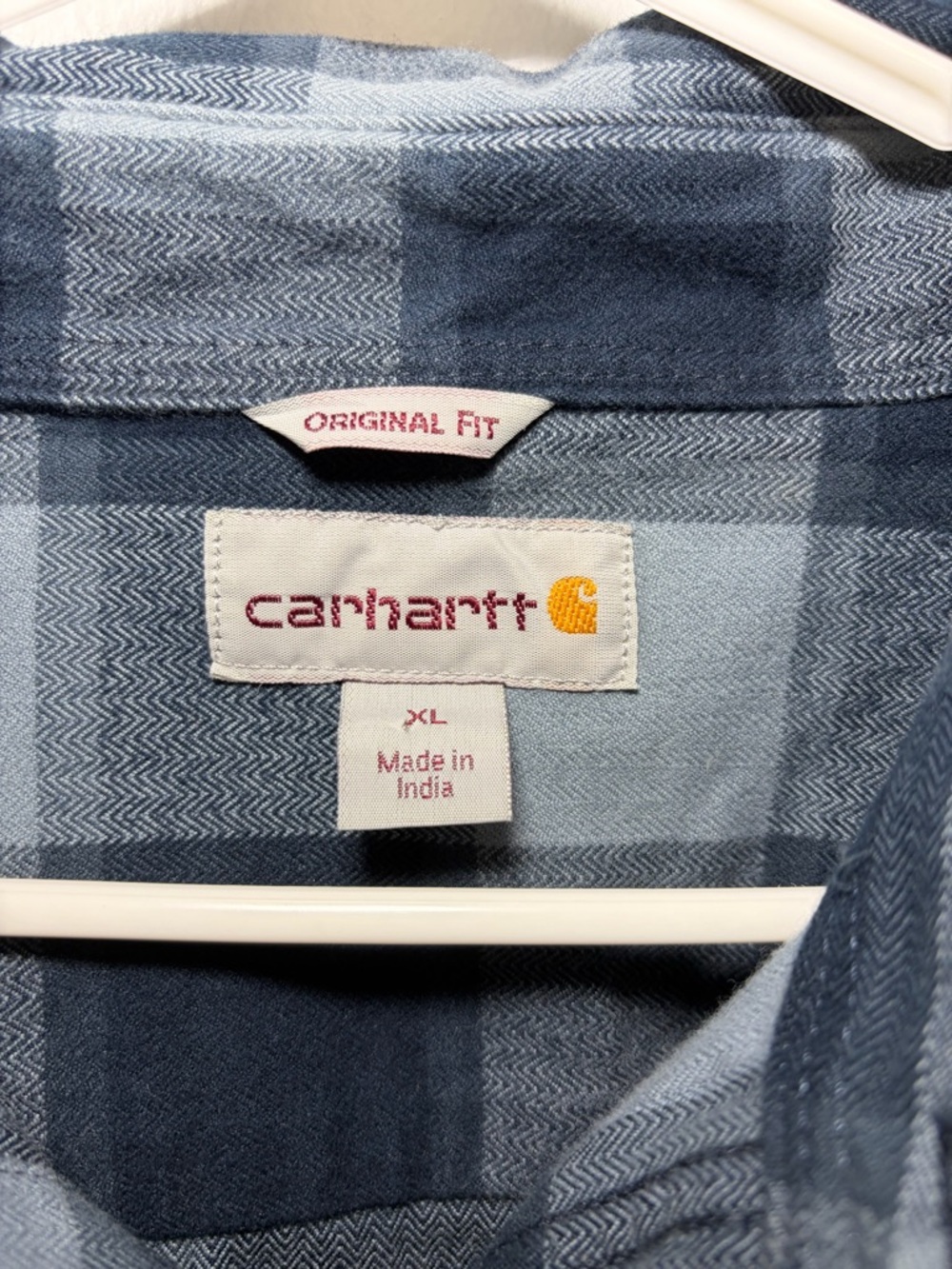 Carhartt Slate and Navy Plaid Button-Down Work Shirt - Picture 4 of 6